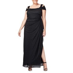 Alex Evenings Black Gown Dress Womens 18W